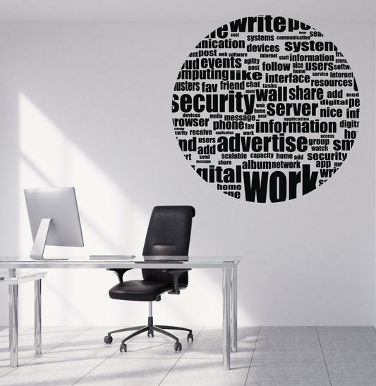 Wall Vinyl Decal Sticker Words Social Media Theme Work Internet Server (n1205)