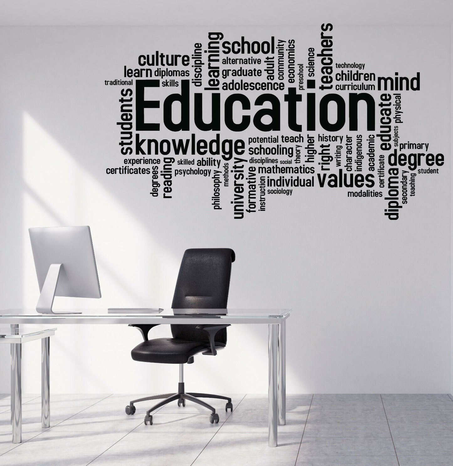 Wall Vinyl Decal Sticker Word Cloud Education School Teachers Students (n1207)