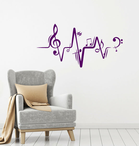 Vinyl Wall Decal Melody Notes Sheet Music School Decor Stickers (4053ig)