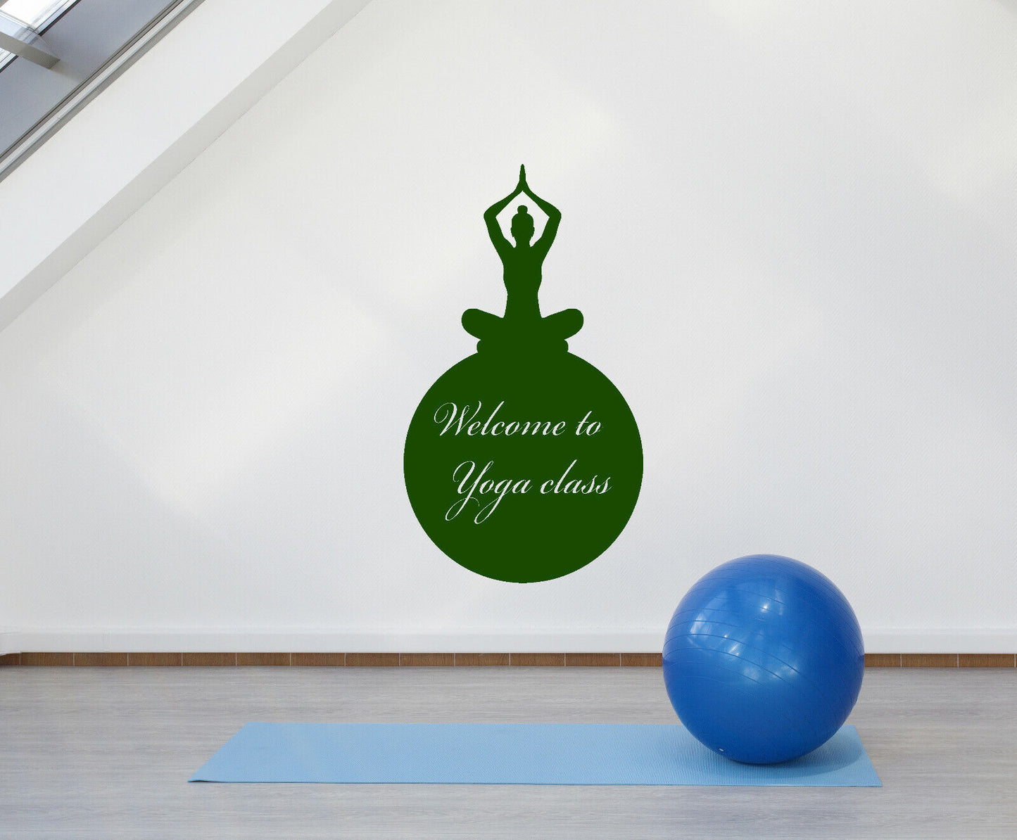 Autocollant mural en vinyle Bienvenue en classe Yoga Studio Décor Logo Autocollants (4055ig)