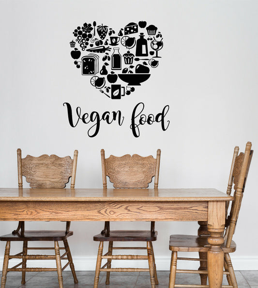 Vinyl Wall Decal Healthy Vegetarian Food For Vegan Stickers (4074ig)