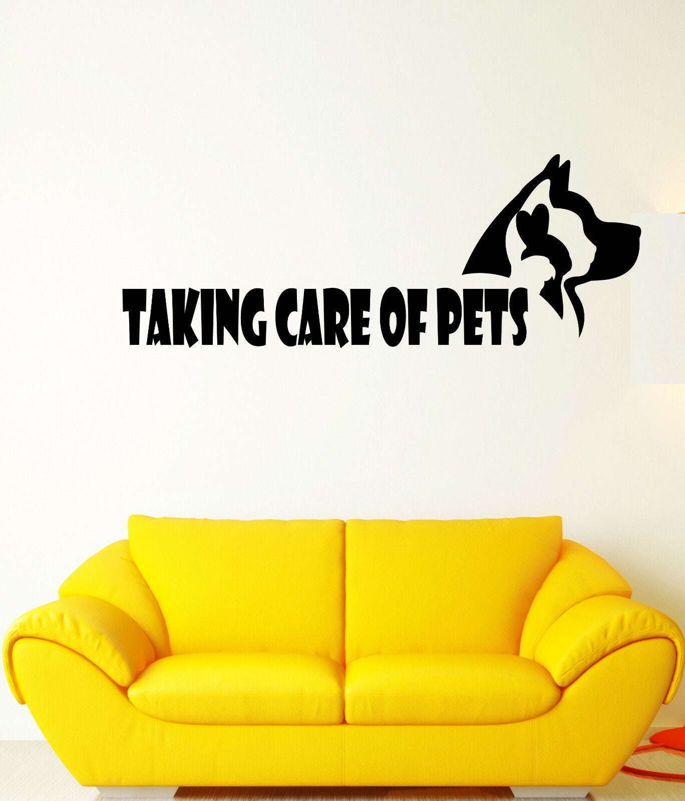 Vinyl Wall Decal Stickers Motivation Quote Taking Care Of Pets Letters 4094ig