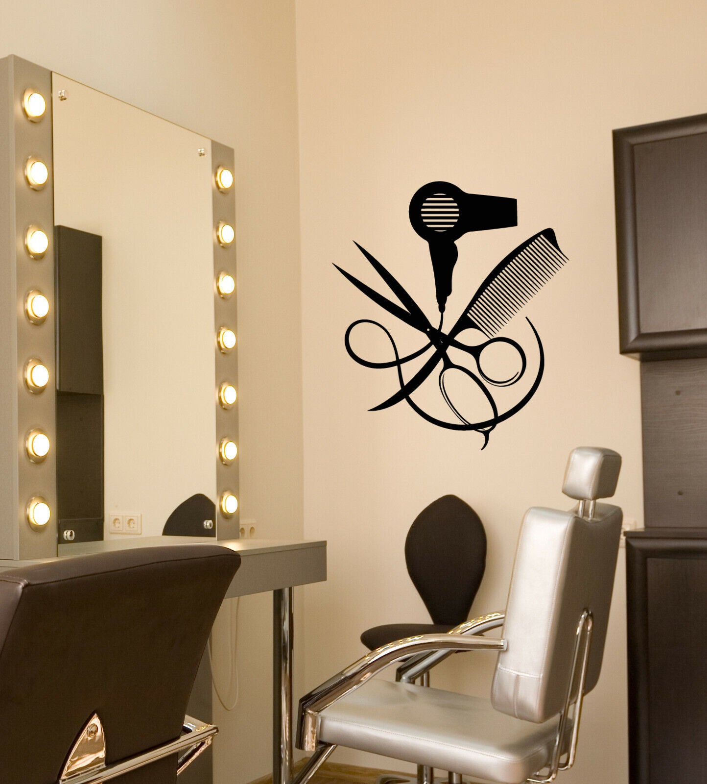 Vinyl Decal Beauty Salon Decor Hair Stylist Barber Style Wall Stickers (4107ig)