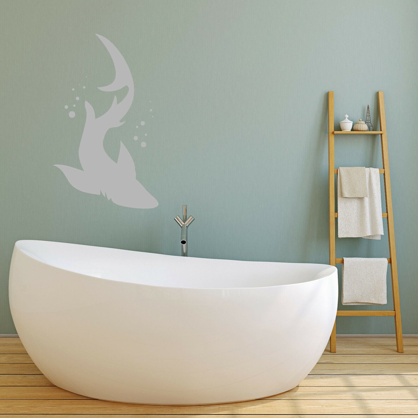 Vinyl Wall Decal Marine Style Shark Silhouette Sea Animals Stickers (4112ig)