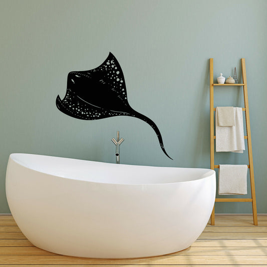 Vinyl Wall Decal Sea Animal Stingray Marine Style Bathroom Decor Stickers 4122ig