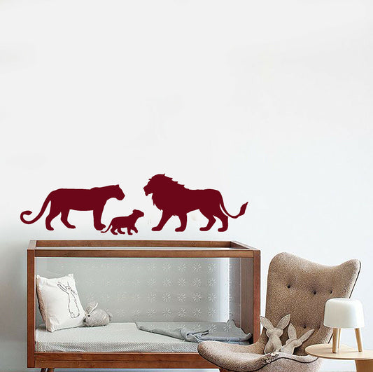 Vinyl Wall Decal Lion and Lioness African Animals Family Stickers (4148ig)