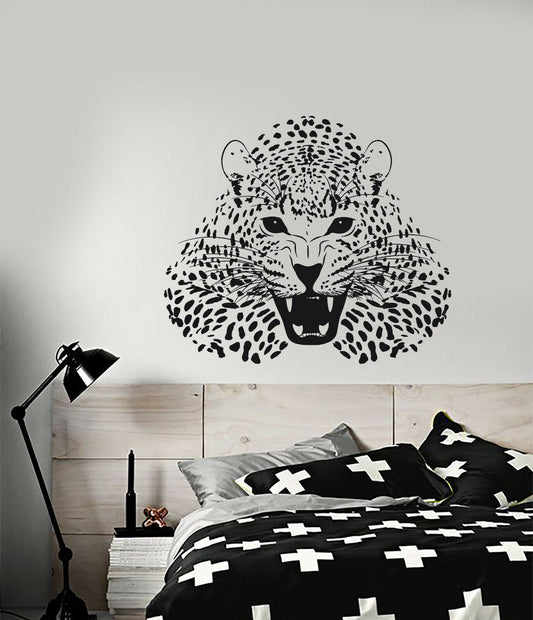 Vinyl Wall Decal Leopard Wild Big Spotted Cat Predator Stickers (4169ig)