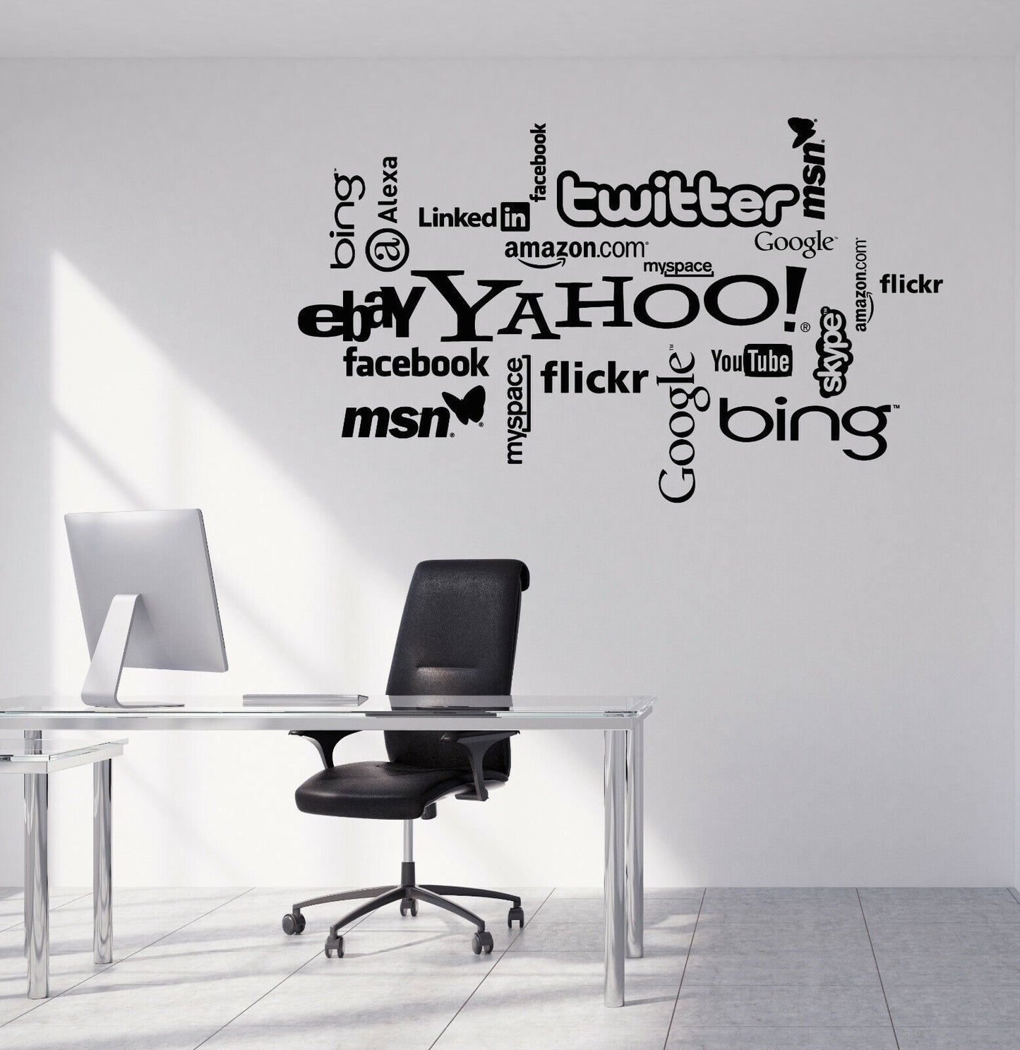 Wall Vinyl Decal Sticker Quotes Social Media Word Cloud Art (n1232)