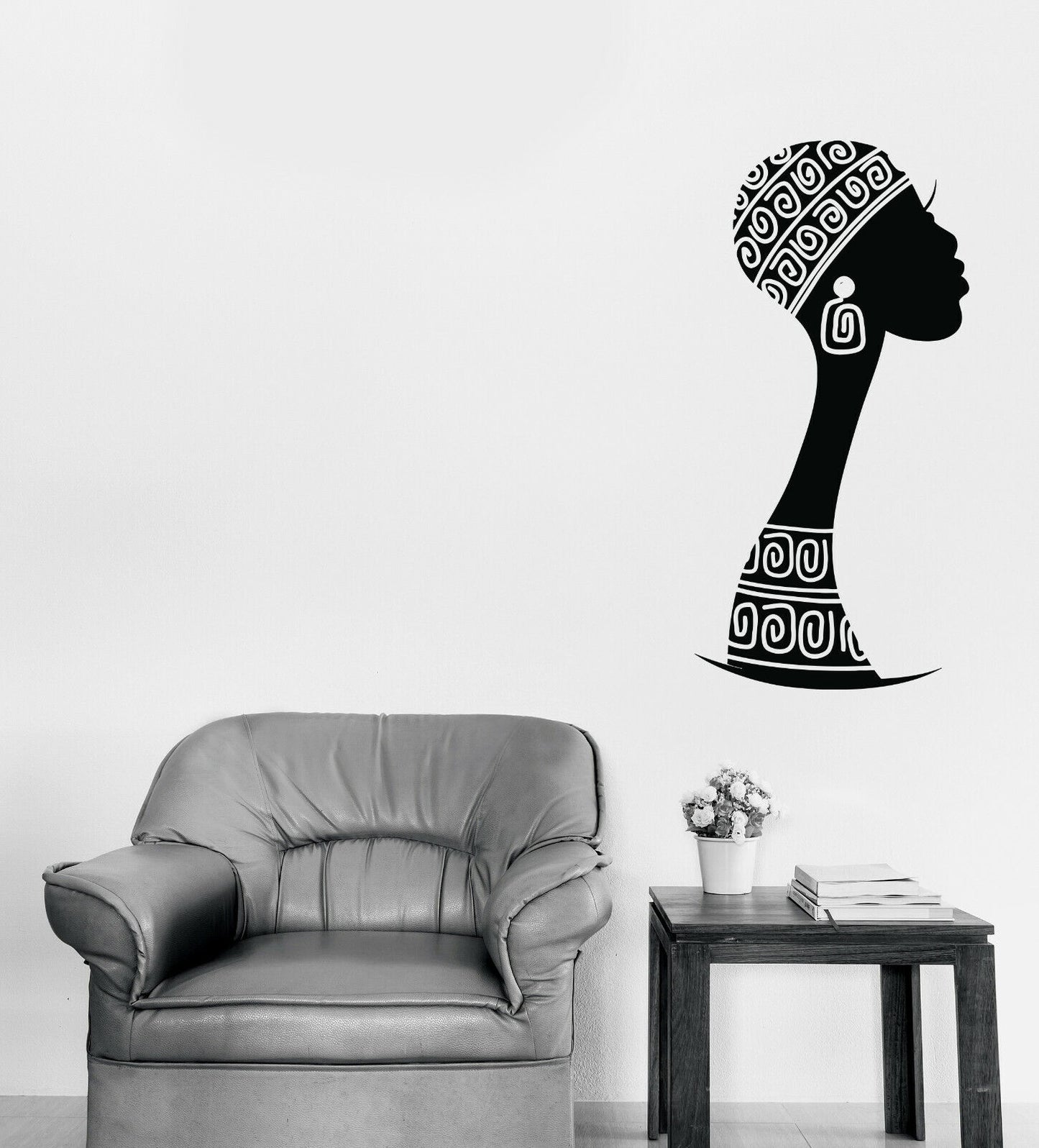 Wall Vinyl Decal Sticker Egyptian Female Head Silhouette Art Decor (n1234)