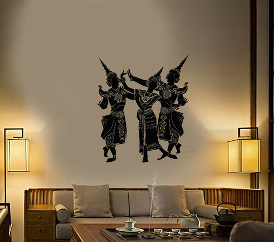 Vinyl Wall Decal Thailand Girls Dancers Asian Folk Dance Stickers (4211ig)