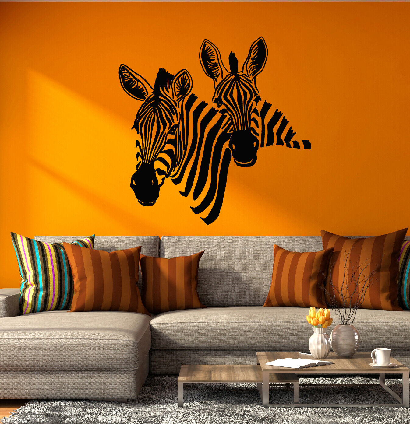 Wandtattoo Afrika Abstrakte Kunst Tier Zebra Afrika Vinyl Aufkleber (4255ig)