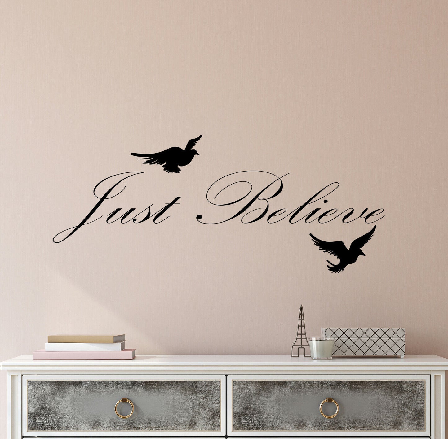 Vinyl Wall Decal Just Believe Motivation Words Room Decor Stickers (4286ig)