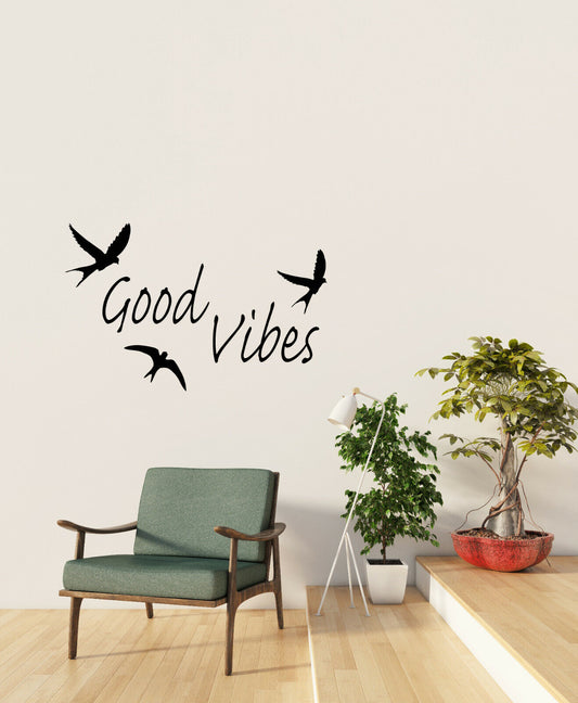 Vinyl Wall Decal Good Vibes Positive Words Inspiration Meditation Sticker 4290ig