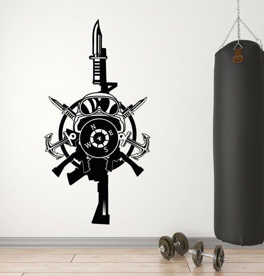 Vinyl Wall Decal Military Special Forces Soldier Equipment Stickers (4297ig)