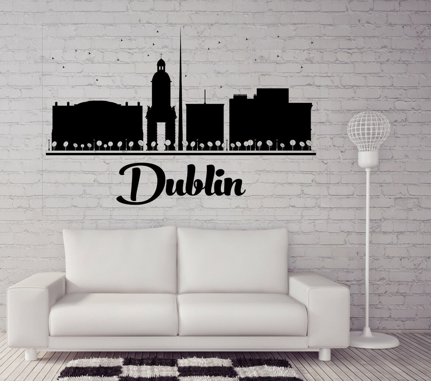 Autocollant mural en vinyle Dublin irlandais ville capitale pays noir Design autocollant (n1334)