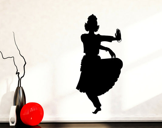 Vinyl Wall Decal Poses Folk Dance Beauty Girl Art Dancer (n1348)