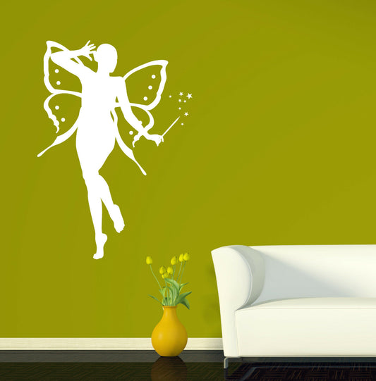 Vinyl Wall Decal Magic Wand Hot Sexy Fairy Girl Decor for Adults (n1358)