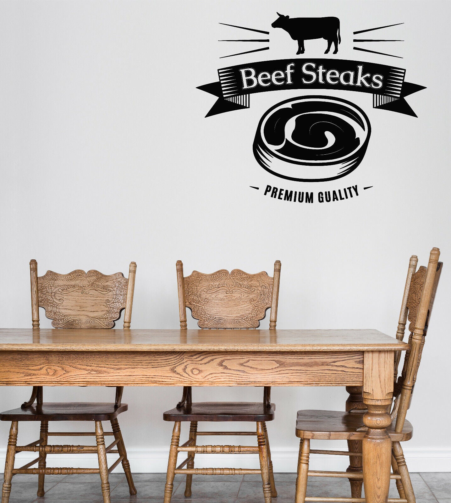 Vinyl Wall Decal Logo for Grilling Barbecue Steak House Cafe (n1491)