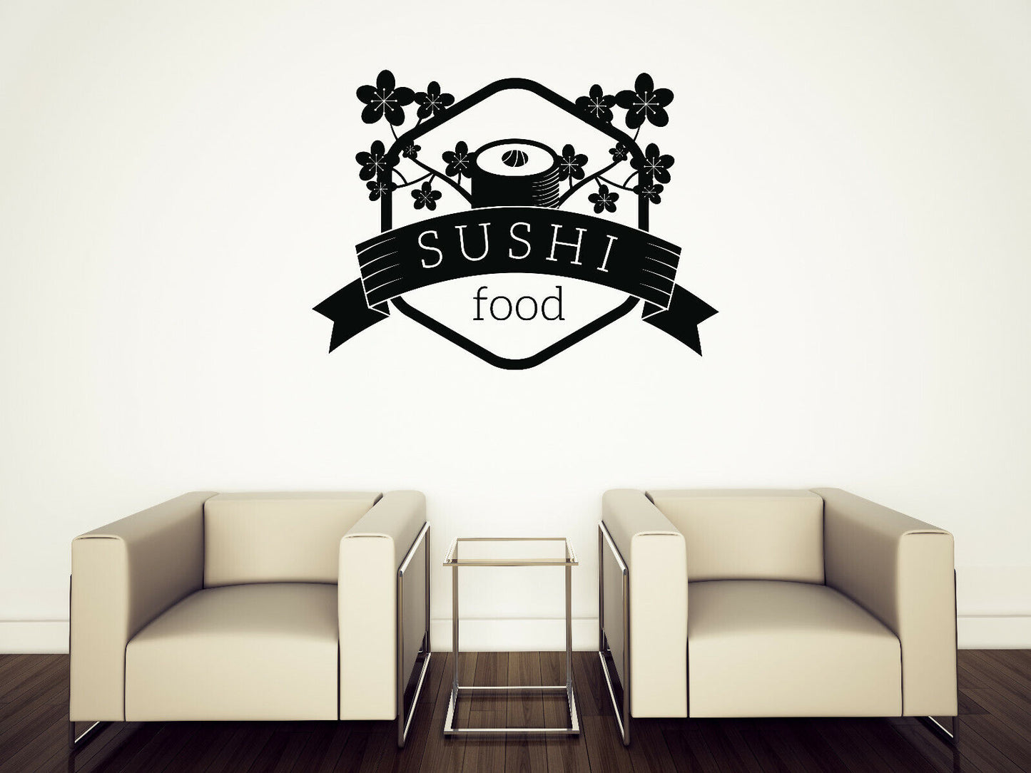 Vinyl Wall Decal Sushi Roll Japanese Food Restaurant Asian Cuisine Logo (n1513)