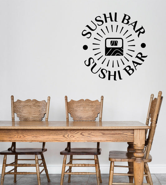 Vinyl Wall Decal Sushi Roll Japanese Sea Food Restaurant Asian Cuisine (n1523)