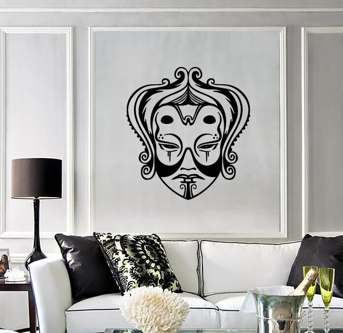 Vinyl Wall Stickers Decal Exotic Japanese Mask Tsure Noh Theatre (n1525)