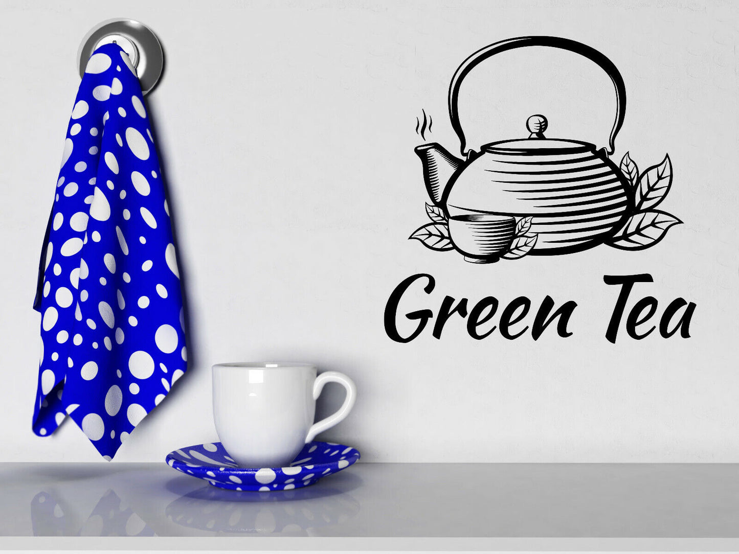 Vinyl Wall Decal Sticker Kettle Cup For Tea Kitchen Dining Room Decor (n1533)