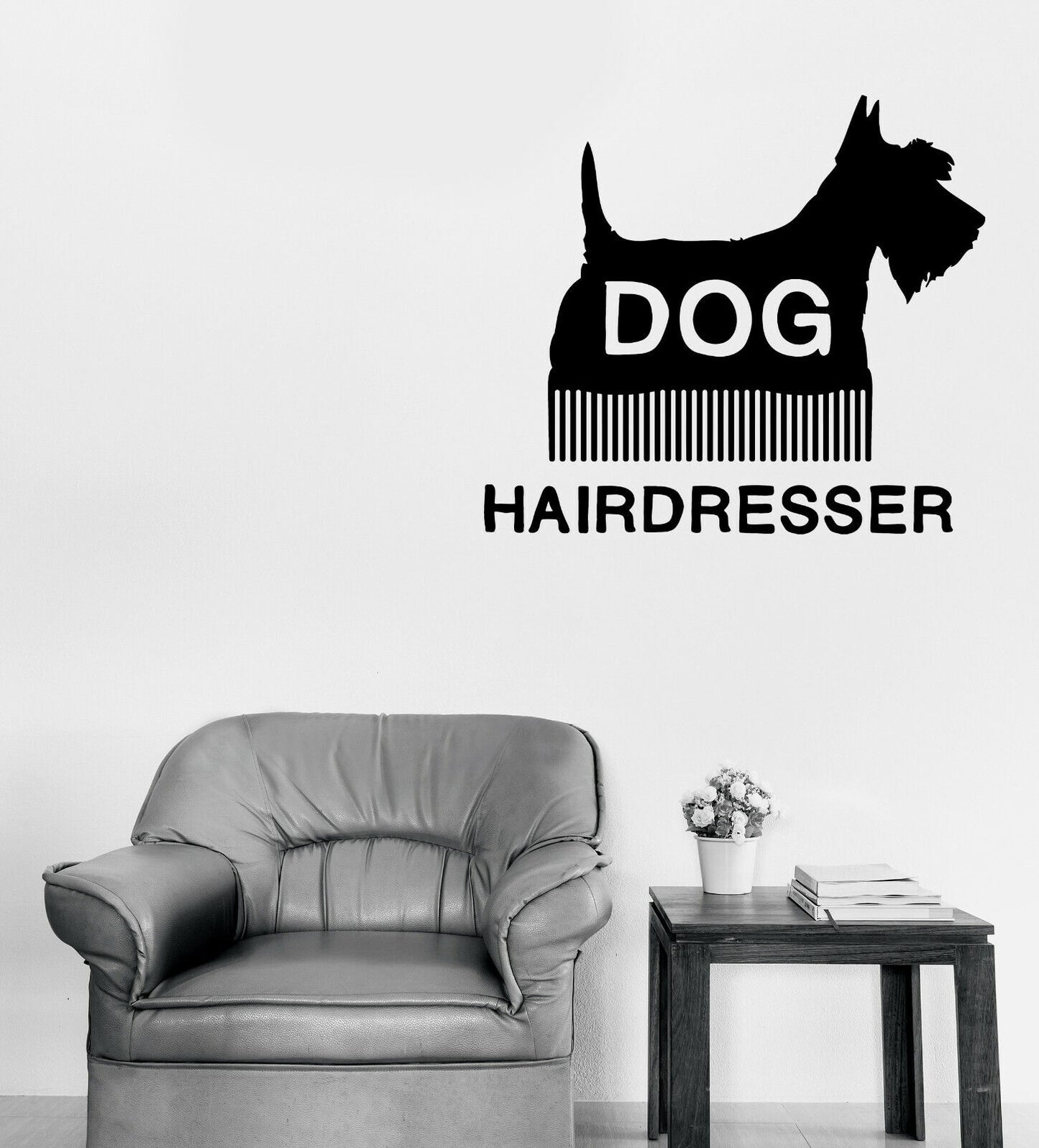 Vinyl-Wandtattoo Friseursalon für Tiere Haustier Hund Katze Pflege Logo (n1600)