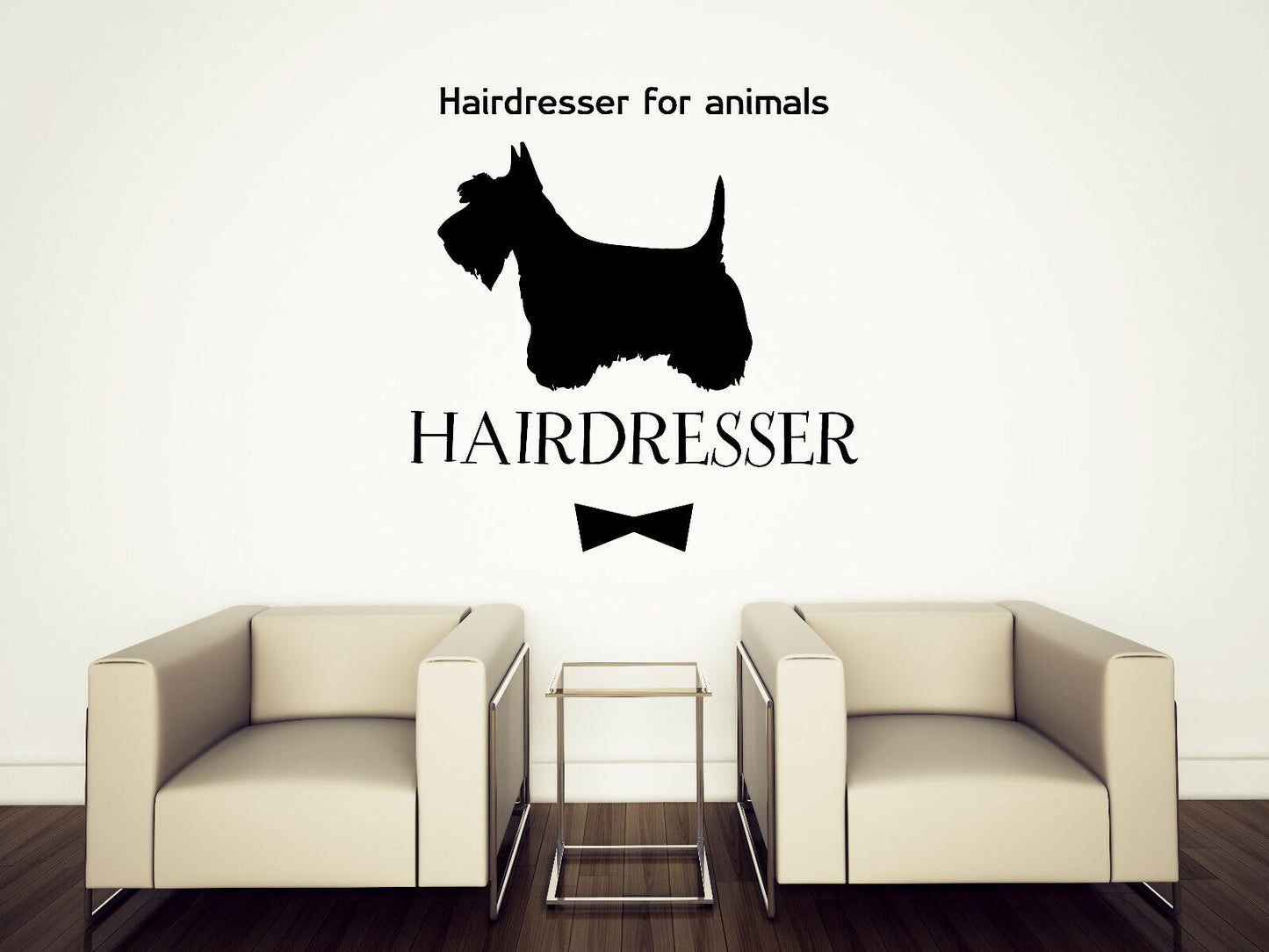 Vinyl-Wandtattoo Friseursalon für Tiere Haustier Hund Katze Pflege Logo (n1601)