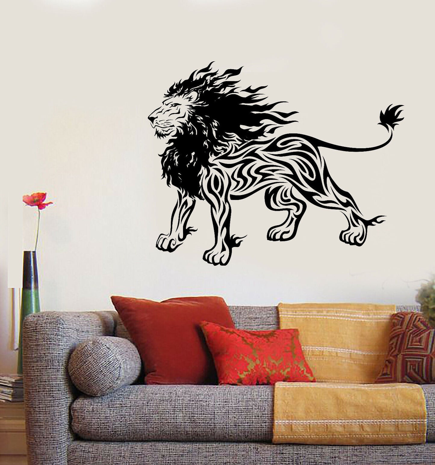 Wall Vinyl Decal Sticker Wild Animals Strong Powerful Lion Predator (n1621)