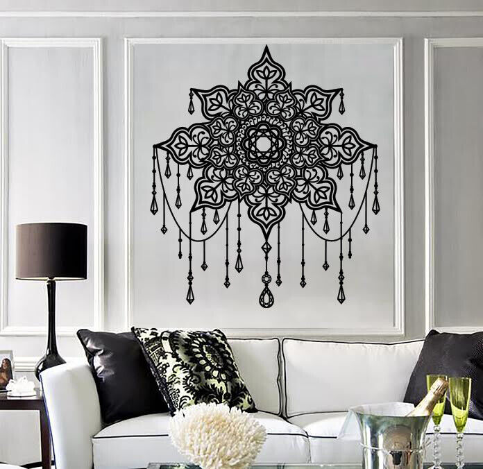 Vinyl Wall Decal Stickers Mandala Floral Ornament Beads Crystals (n1656)