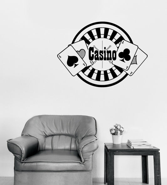 Wandtattoo Spielkarten Poker Casino Las Vegas Vinyl Wanddeko (n1665)