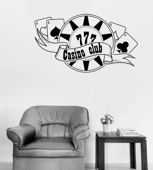 Vinyl Wall Decal Playing Cards Dice Chips Gambling Poker Casino Las Vegas n1667