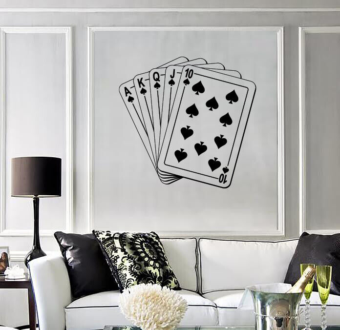 Vinyl Wall Decal Playing Cards Gambling Poker Style Casino Las Vegas (n1671)