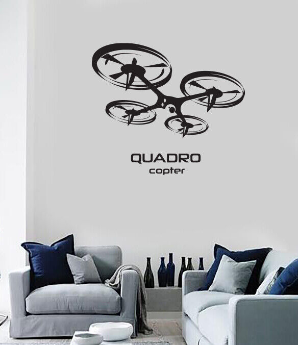 Vinyl Wall Decal CCTV Flying Zone Quadcopter Drone Stickers (n1720)