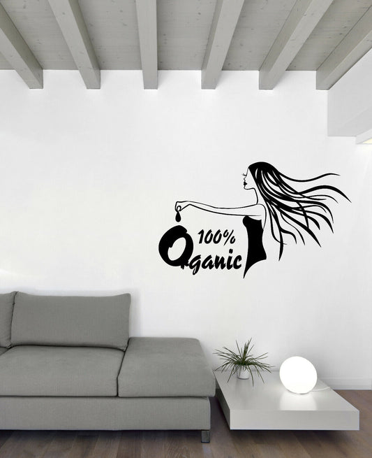 Wandaufkleber aus Vinyl, modernes Bio-Nagelstudio-Logo, Schönheitsstudio (n1759)