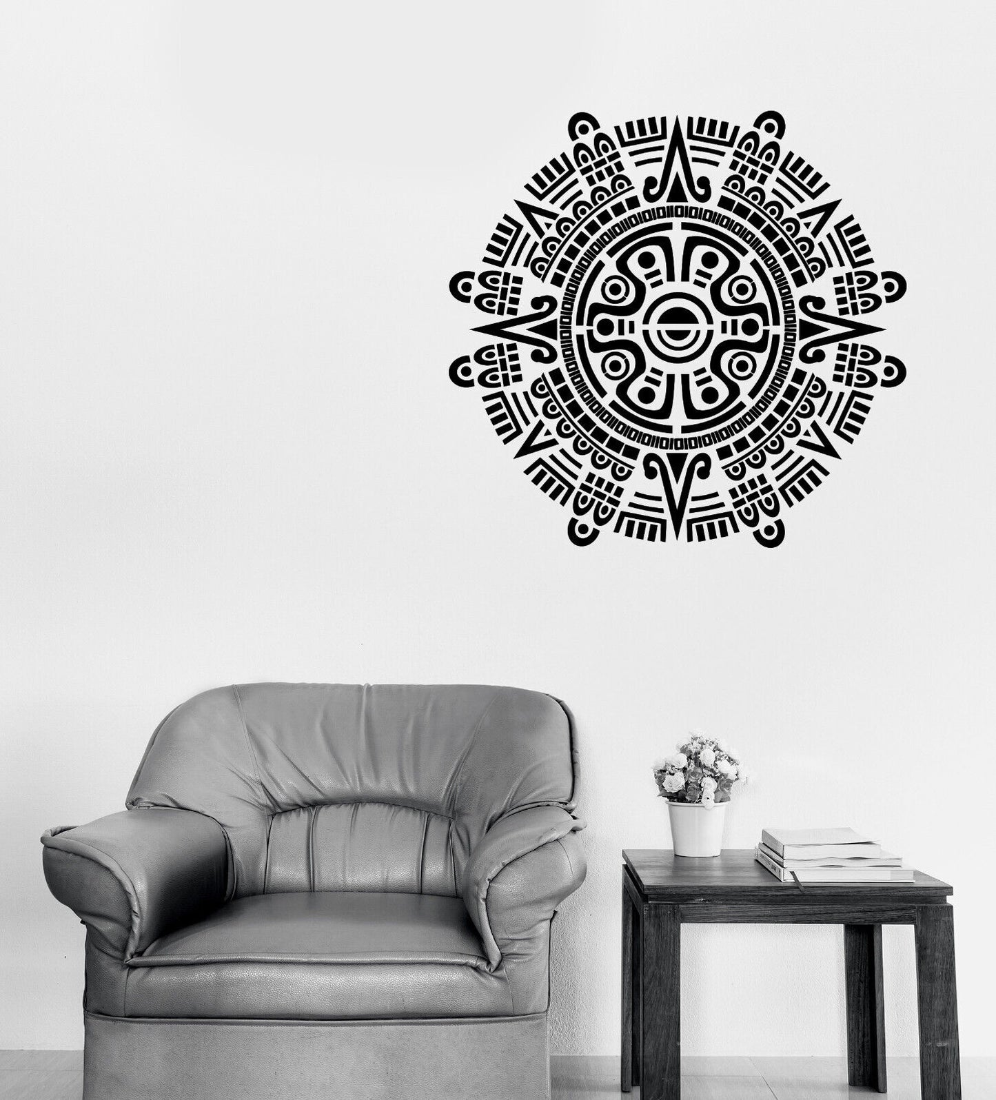 Vinyl Wall Decal Sticker Circle Ancient Mayan Calendar Decor (n1802)