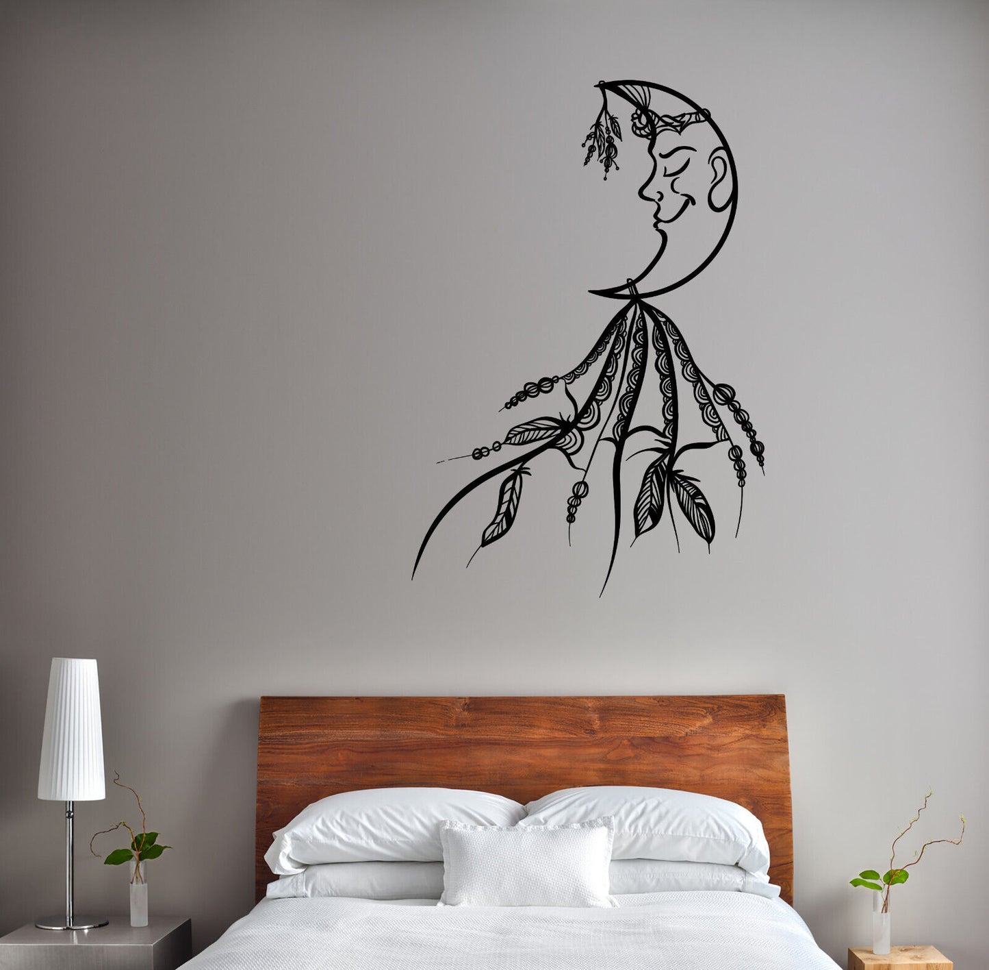 Vinyl Wall Decal Moon Feathers Dreamcatcher Ornament Talisman (n1838)