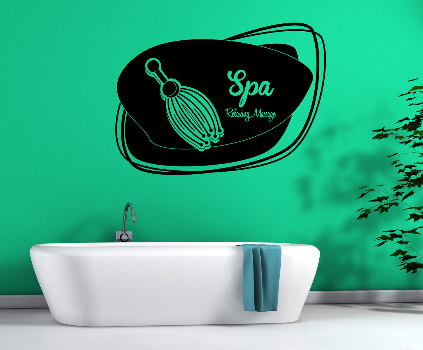 Wandaufkleber aus Vinyl, Beauty-Spa-Logo-Center, entspannende Massage (n1863)