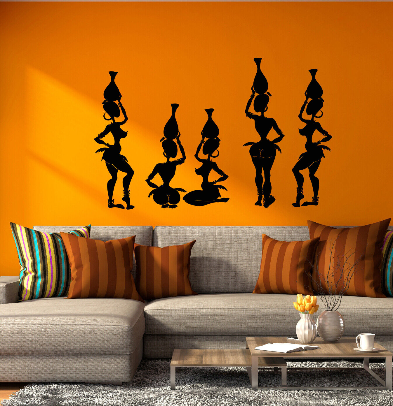 Autocollant mural en vinyle, autocollant sexy et nu pour femmes autochtones africaines (4355ig)