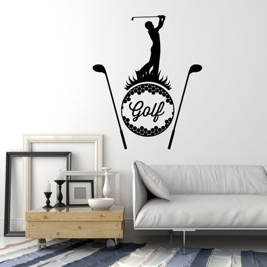 Produits vinyle autocollant mural Golf Club jeu balle Sport joueur Logo autocollants 4381ig