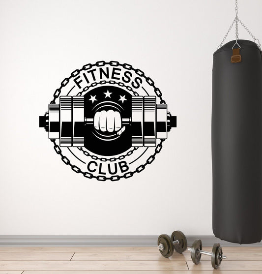 Wandtattoo Sport Fitness Center Club Logo Hantel Beauty Vinyl Aufkleber 4385ig