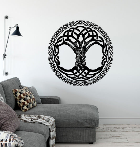 Vinyl Wall Decal Celtic Ornament Pattern Tree of Life Nature Stickers 4387ig