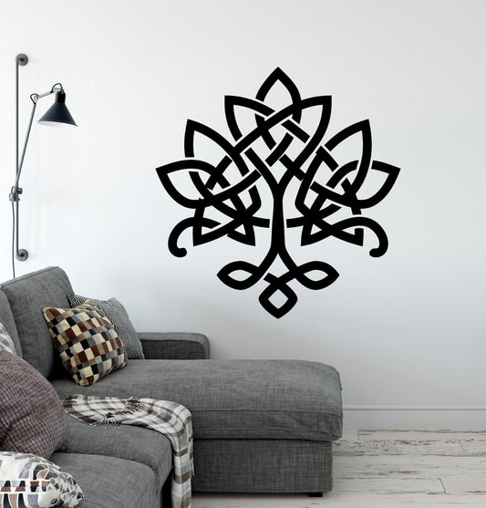 Autocollant mural en vinyle arbre de vie, ornement celtique, symbole scandinave, 4393ig