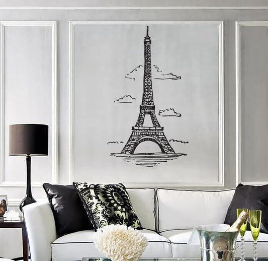 Vinyl Wall Decal Eiffel Tower Paris City Beautiful Building Decor (n1898)