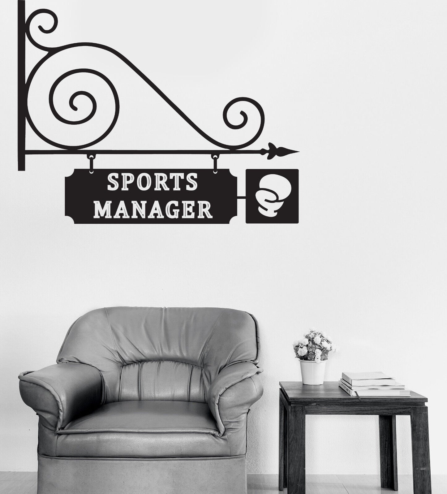 Autocollant mural en vinyle avec logo de bureau et directeur sportif (n1907)