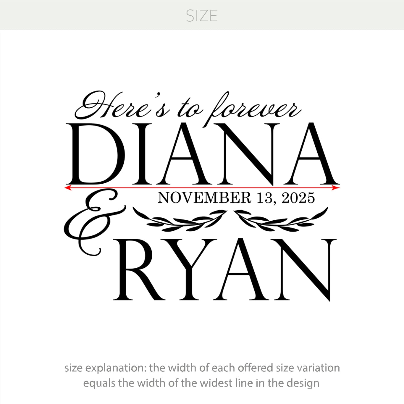 Here’s to Forever Wedding Personalized Vinyl Decal – Custom Mirror Sticker with Name & Date w69