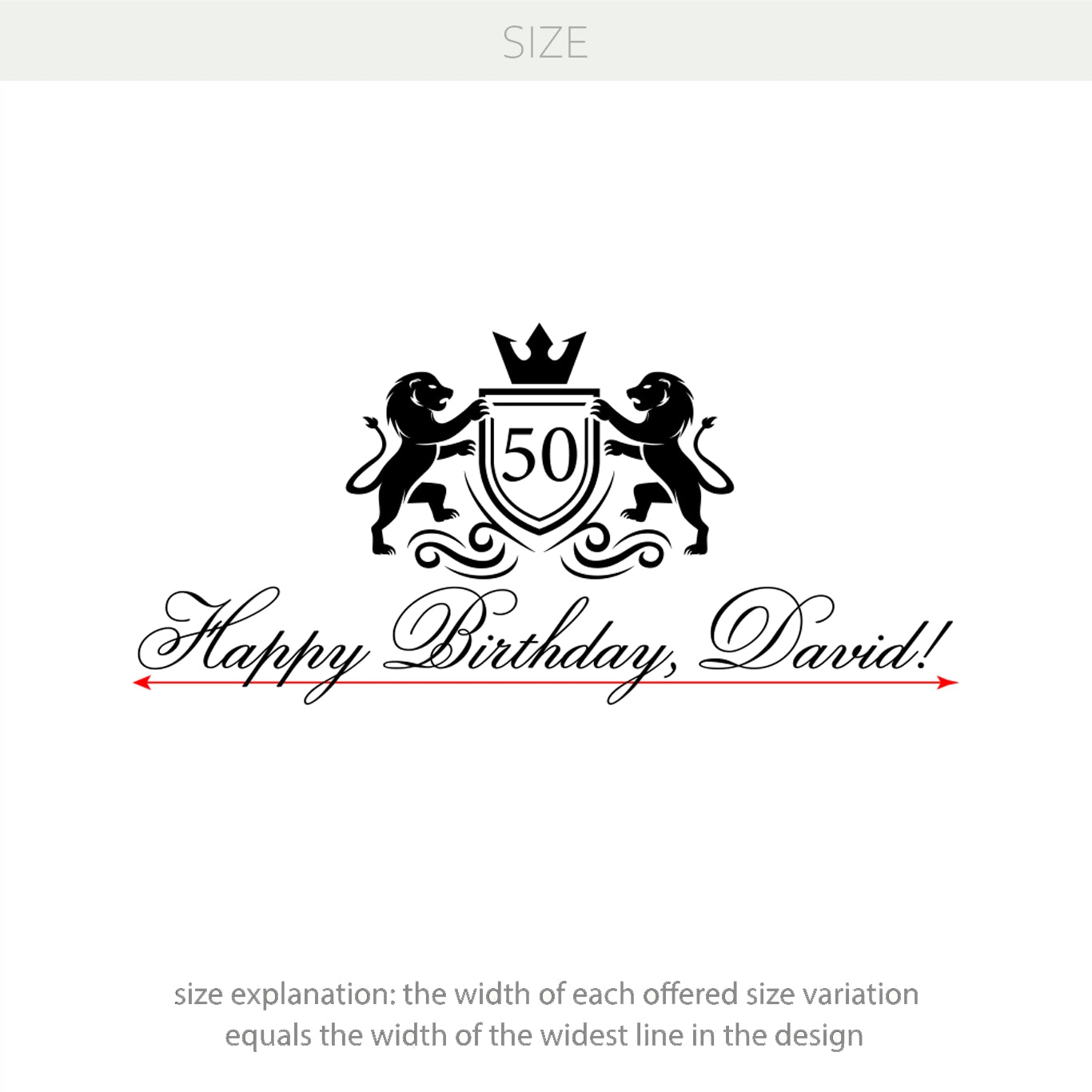 Happy Birthday & 50th Anniversary Personalized Vinyl Decal – Custom Name & Age Celebration Decor Heraldic Lions w79
