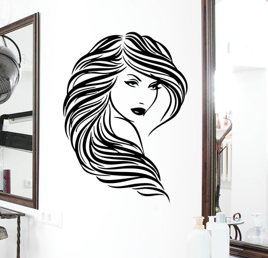 wall decal girl hair salon