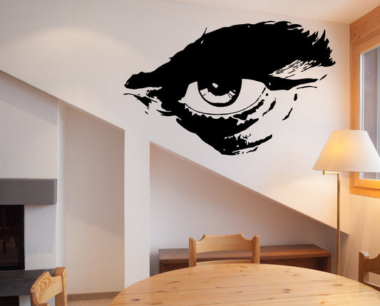 Wall Sticker Vinyl Art Man's Eye with Eyebrow Barbershop Hair Cuttery (m521)