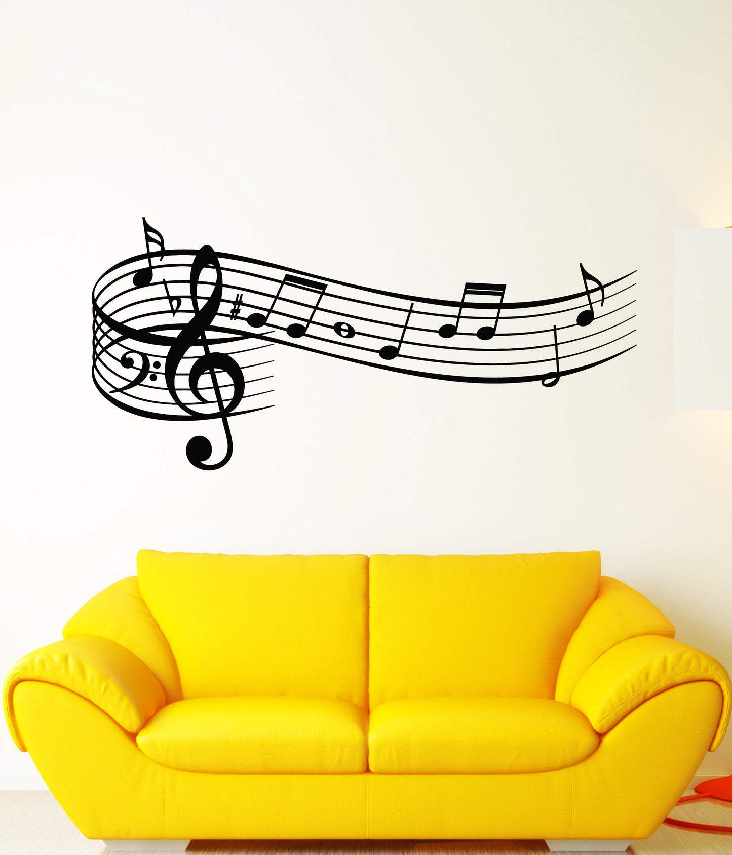 Vinyle Art mural Notes de musique magasin cadeau pour musicien autocollants (3446ig)